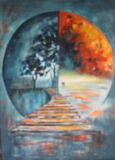 Acryl-Jahrezeit-Herbst-Winter-50x70