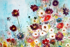 Acryl-Blumenwiese-50x40