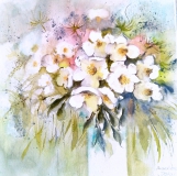 Christrosen Aquarell auf Leinwand 30x30