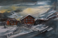 Winter Aquarell 40 x 50